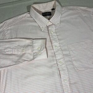 Gitman Bros. Men's XL Striped Long Sleeve Button Down Shirt Pink Pocket